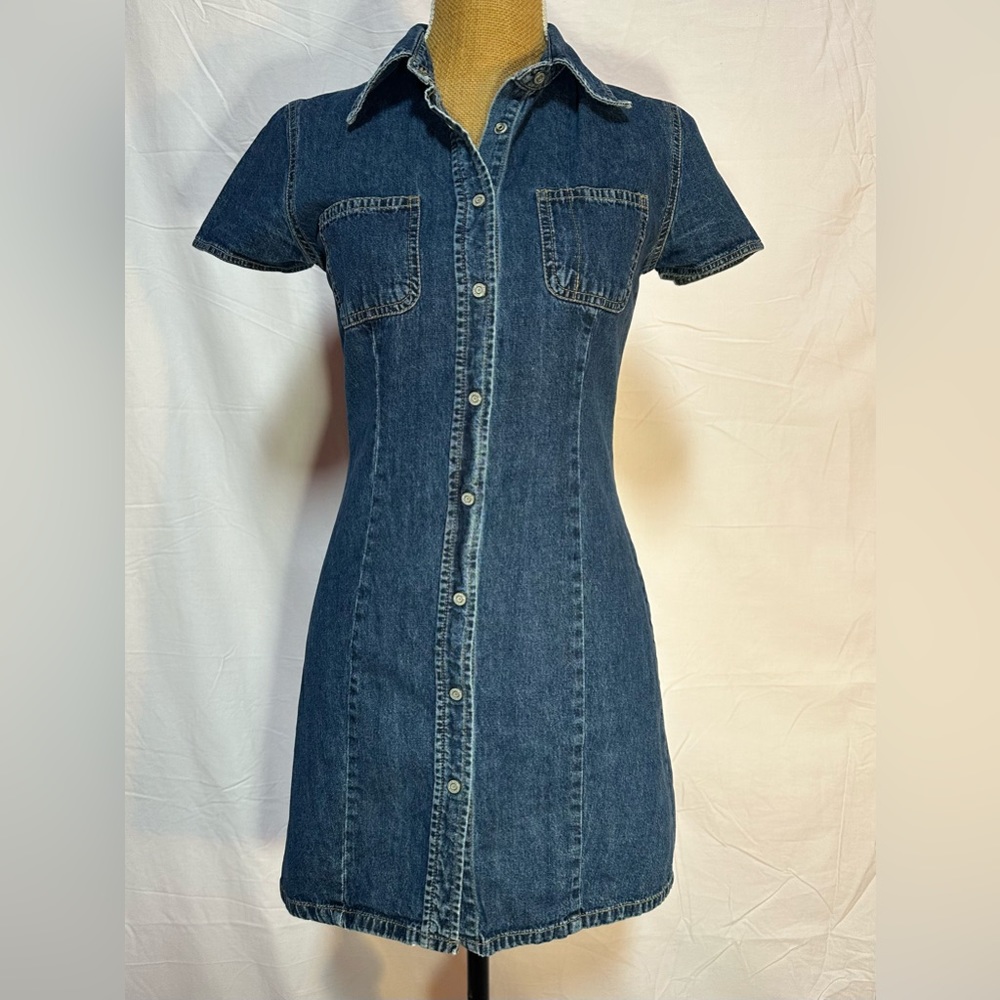 GAP denim vintage button up dress size 2 small Y2K/90s